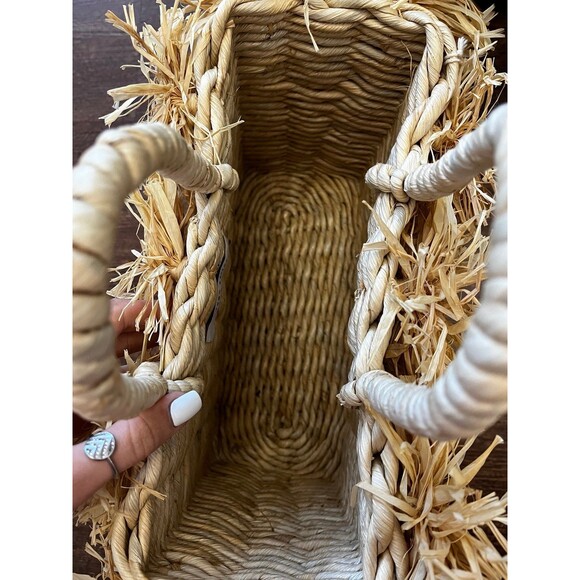 Anthropologie Ingego Africa Palm Pommed Tote Bag - Picture 5 of 8